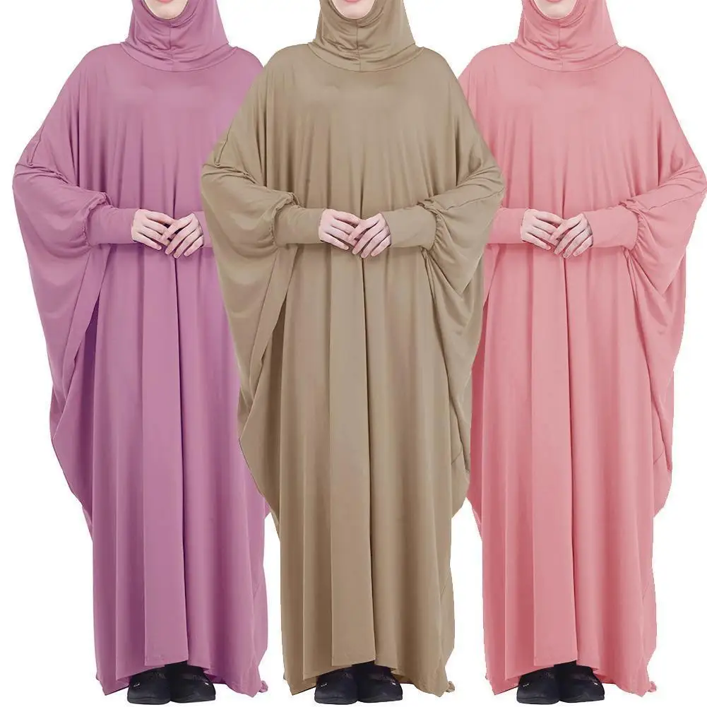 

Eid Hooded Muslim Women Hijabs Dress Prayer Garment Full Cover Niqab Clothes Robe Eid Dubai Modest Ramadan Prayer Islam Hij E2R1