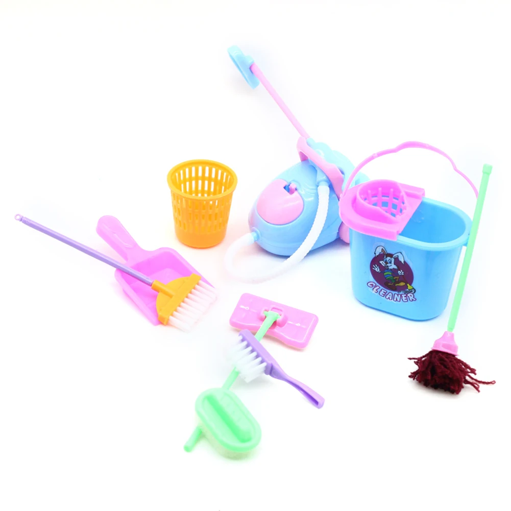 

Doll Accessories Mini Broom Mop Trash Can Household Cleaning Tools Furniture For Dolls Barbies Accessories Kids Educational Toy