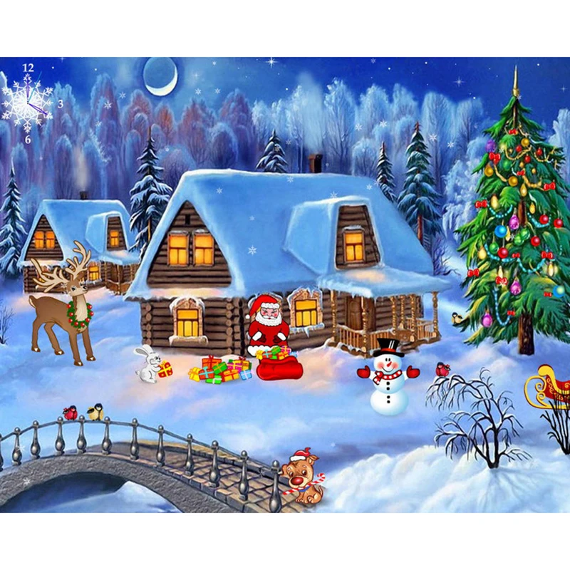 

5D DIY Diamond Painting Full Square Christmas Snow Scene Picture Of Rhinestone Embroidery Diamond Mosaic Ship Christmas Gift