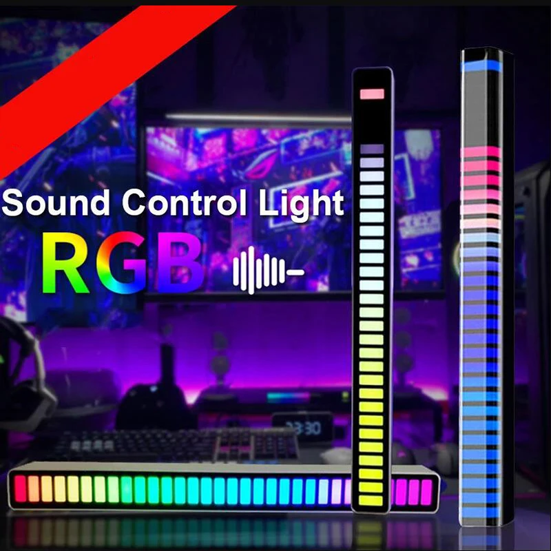 RGB Music Sound Control LED Light Smart App Control Pickup Rhythm Atmosphere light For Car Tv Gaming Computer Desktop Decor Lamp