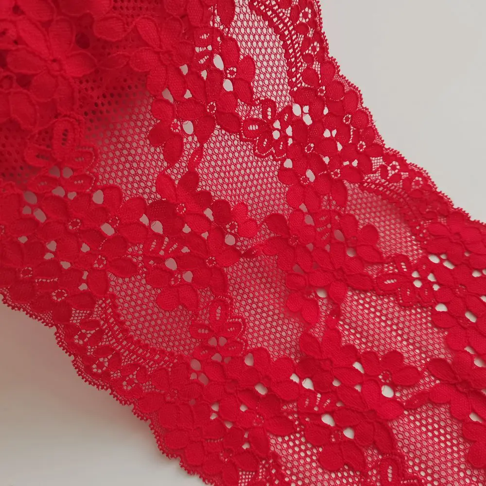 2 размера 17 см в ширину с красным кордом тянущиеся эластичные кружевные тримминги