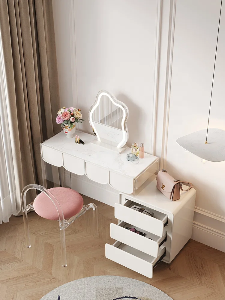 Современный зеркальный столик с подсветкой для спальни деревянный туалетный