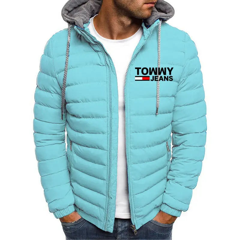 Plus Size Men's Outdoor Casual Jackets Winter Coats Men's Clothing Hooded Black Jackets Men's Coats Quilted Streetwear Zipper