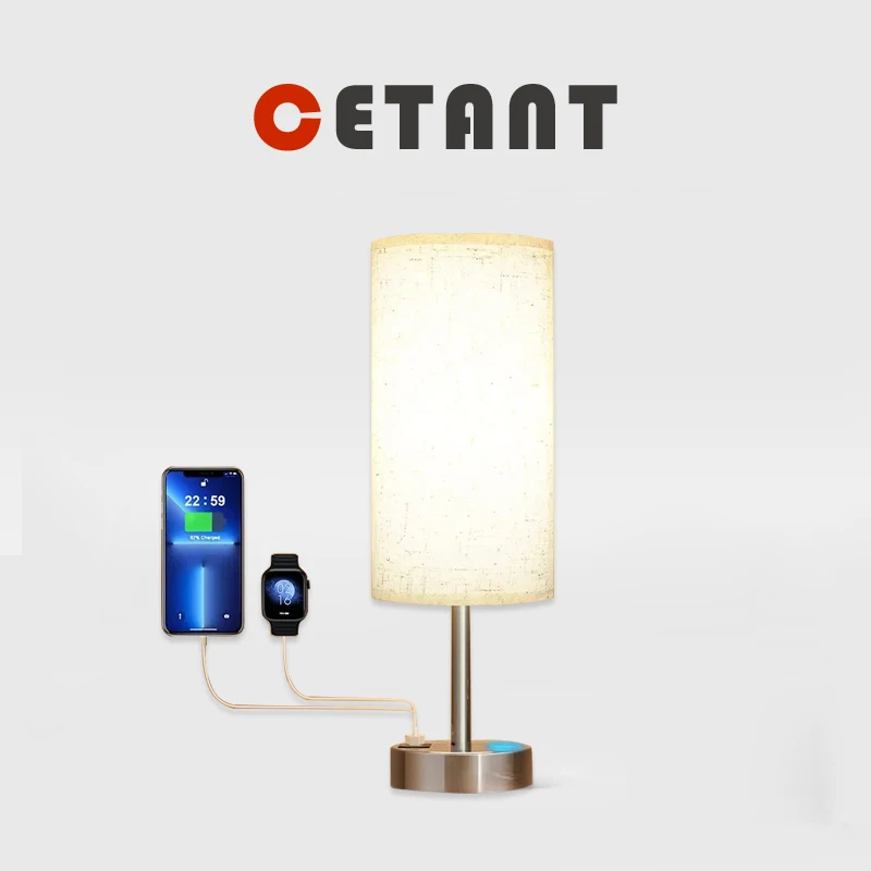 Тканевая настольная лампа в скандинавском стиле USBC с перезаряжаемым интерфейсом