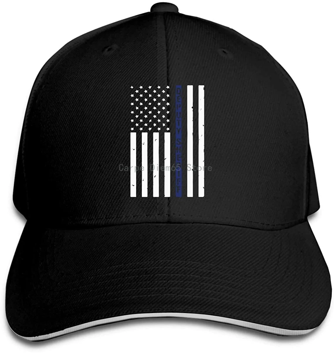 

Holiday Gift Deputy Sheriff Us Flag Men'S Women'S Dad Hats Baseball Cap Trucker Hat Sandwich Hat
