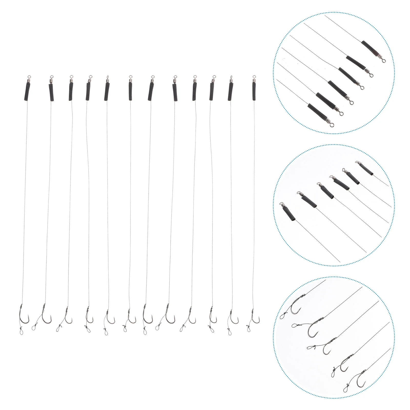 

12 Pcs Line Group Pond Fishing Hooks Saltwater Freshwater Metal Angling Library