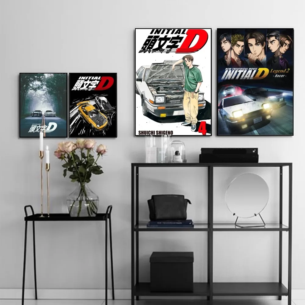 Постер аниме Initial D винтажные плакаты стикеры в ретро стиле для самостоятельного