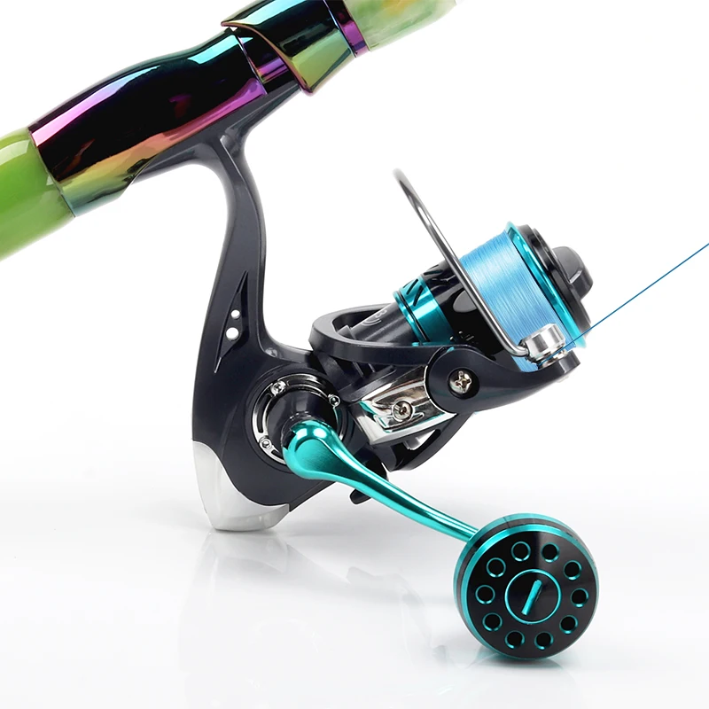 Все-металлическая катушка для спиннинга All-Metal 1000-7000 с шпулями для рыболовных катушек, рукояткой кривошипа, тормозными приводами, приманками, снастями для ловли карпа и форели.