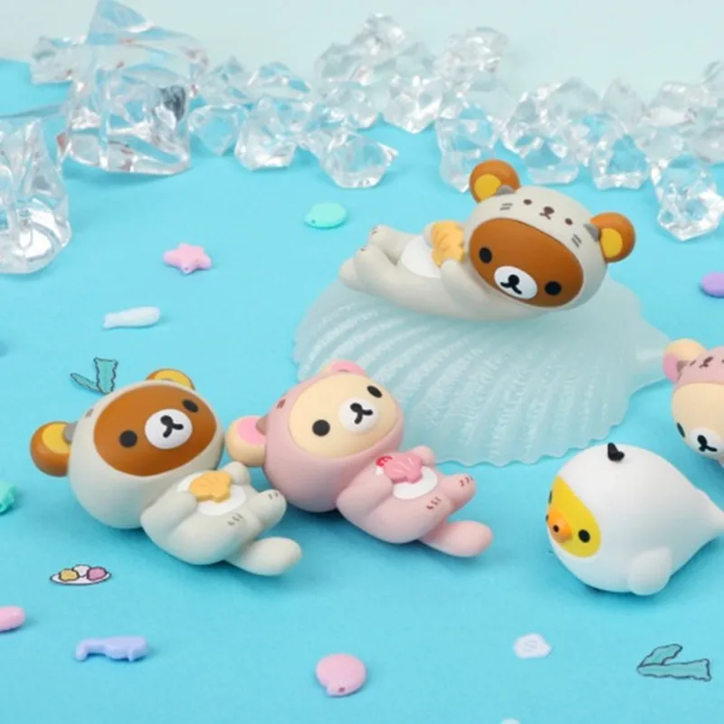 

Мультяшный медведь серии глухая коробка игрушки Rilakkuma Угадай сумку аниме экшн-фигурки настольные украшения сюрприз коробка для девочек Рож...