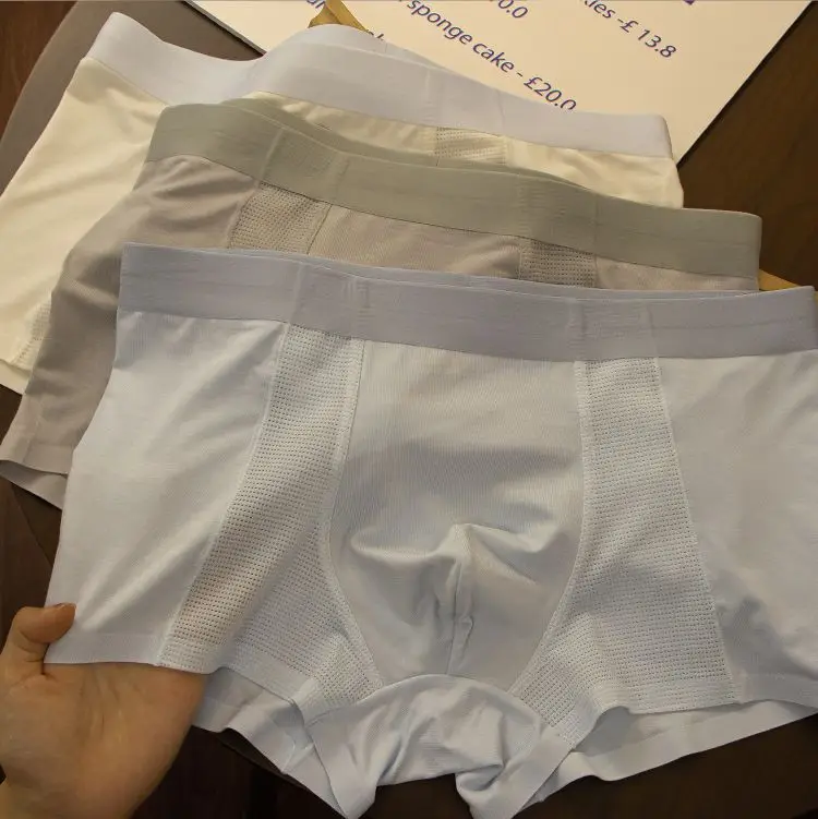 2023 Fashion Men Breathable Soft Simple Boys Underpants Underwear With Flat Bottom Boyfriend Cotton Modal Solid Patchwork