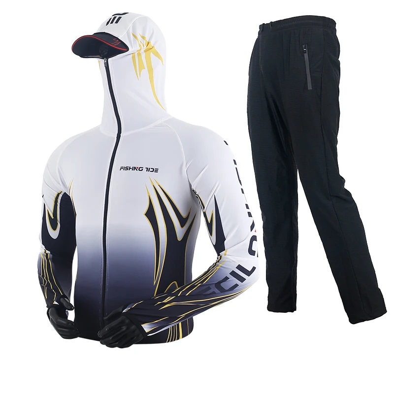 Летняя шелковая одежда для рыбалки Мужская Уличная дышащая куртка Sun UPF50 + с