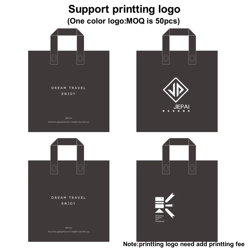 StoBag 50 шт. Прозрачная черная сумка-тоут для покупок пластиковая сумка упаковки