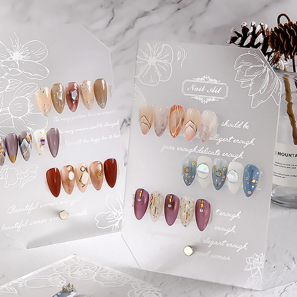 

Acrylic Nail Art Display Board Frame DIY Transparent Manicure Photo Frame Salon Rectangle Board for Nails Tips