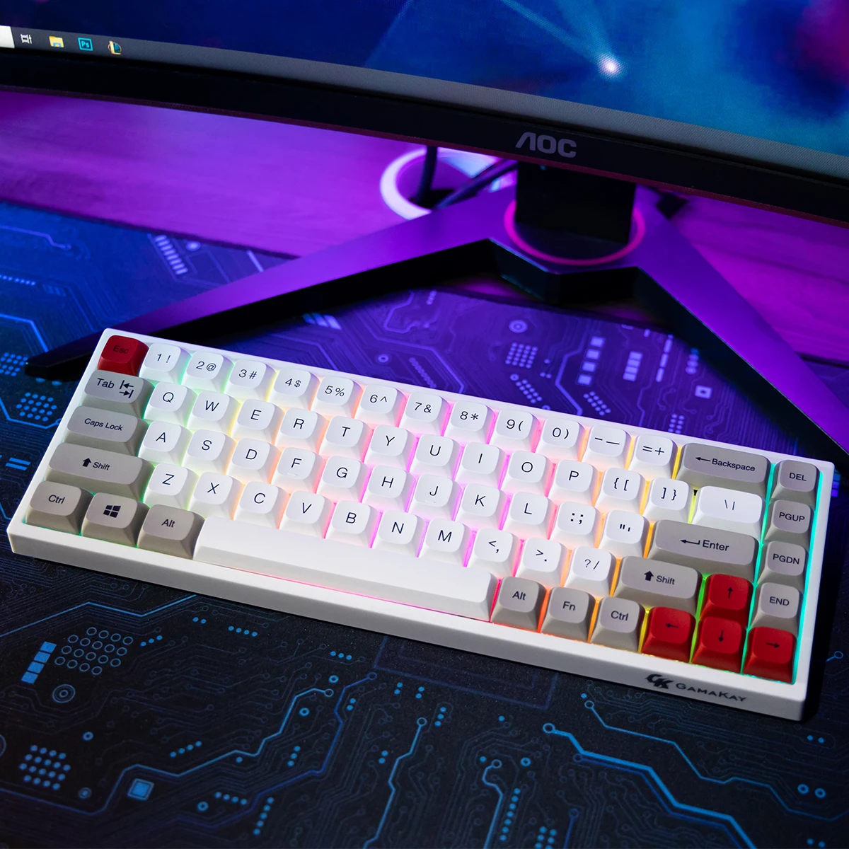 Gamakay TK68 65% Механическая игровая клавиатура с 3 режимами RGB 68 клавиш  Gateron переключатель ASA/XDA профиль PBT колпачки горячая распродажа -  купить по выгодной цене | AliExpress