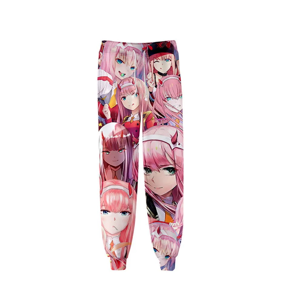 

Novelty Anime DARLING In The FRANXX Zero Two Cosplay Sweat Pants Elastic Band Slim Joggers Pants Trousers 3D Print Sweatpants