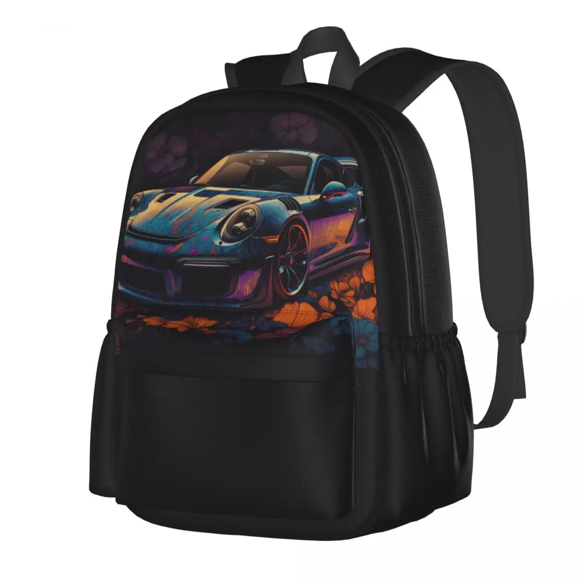 

Classic Sports Car Backpack Teen Neon Colorful Painting Soft Backpacks Polyester Fashion School Bags Cycling Custom Rucksack