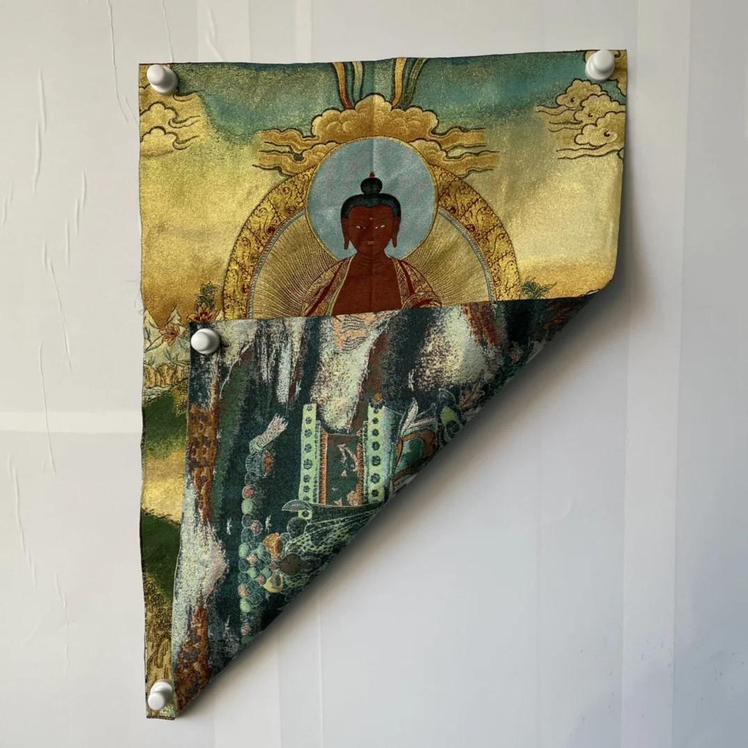 35 &quotТханка вышивка тибетский буддизм шелк Шакьямуни медицина Будда поклонение