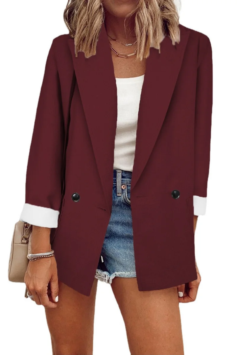 Blazer for Women 2023 Fashion Autumn and Winter New Solid Jacket Women Single Long Sleeve Women Blazer