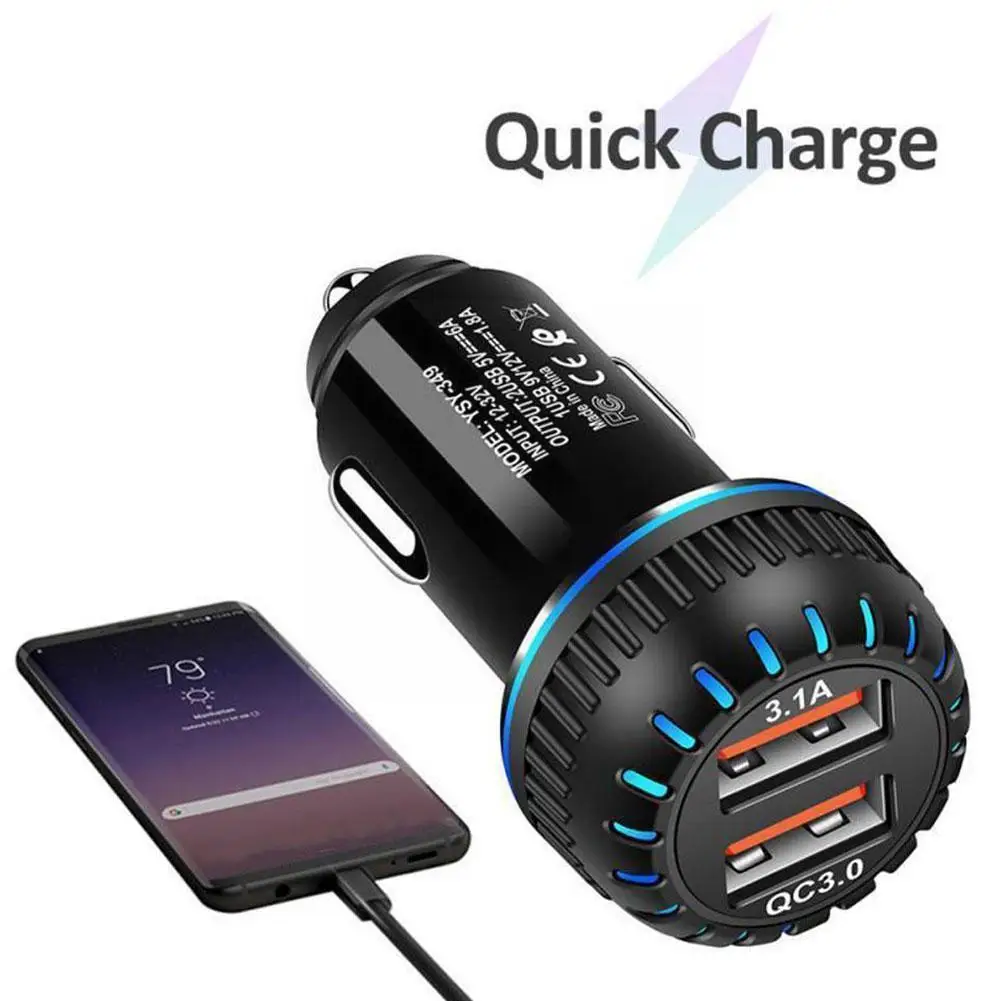 

Автомобильное зарядное устройство с двумя USB-портами, 3,0 А, D7J1