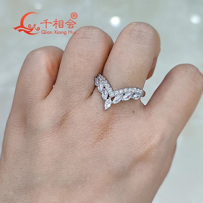 2.5*5mm marquise crown Sterling 925 Silver ring  Moissanite hip hop Ring Men women Diamonds Male fine Jewelry gift dating