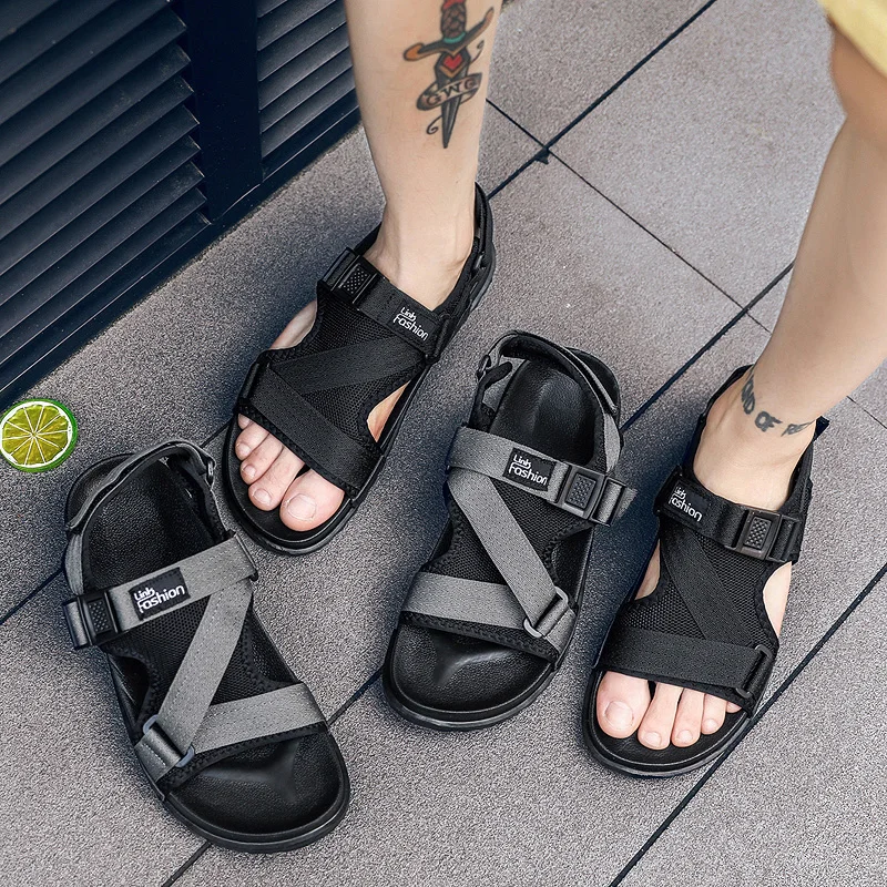 

Dropshiping Fashion Man Beach Sandals 2019 Summer Gladiator Men's Outdoor Shoes Roman Casual Shoe Flip Flops Large Slippers Flat