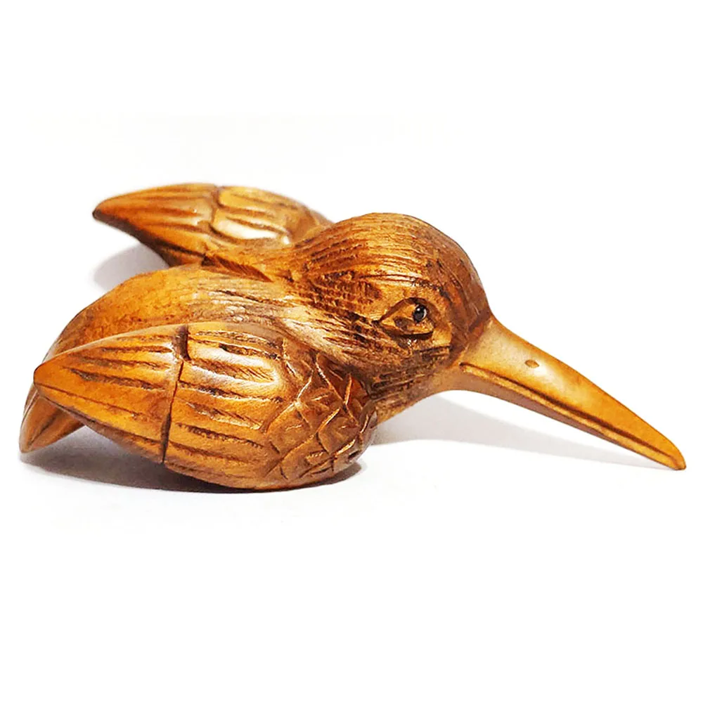 Ручной резной netsuke из самшита, птичка