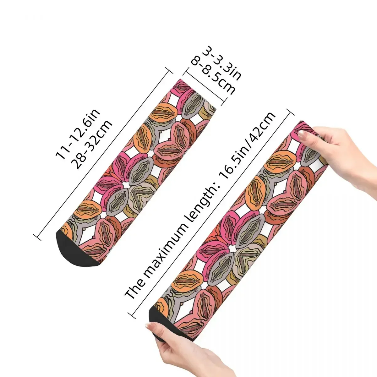 Носки с ярким узором вульвы супер мягкие чулки в стиле Харадзюку всесезонные