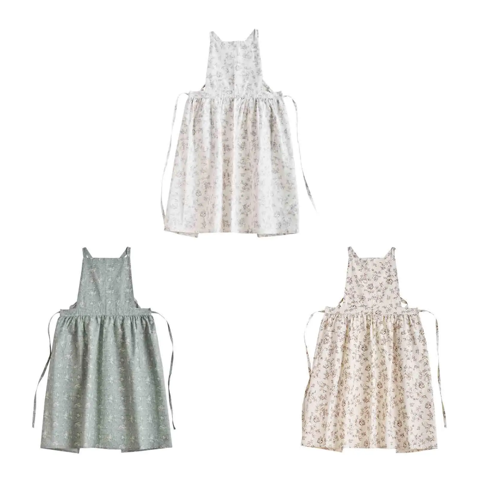 Фартук с рисунком легкий мягкий цветочный узор в американском стиле для кухни