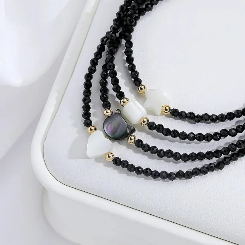 Милая натуральная раковина кошка голова Сердце Звезда цилиндрический браслет из