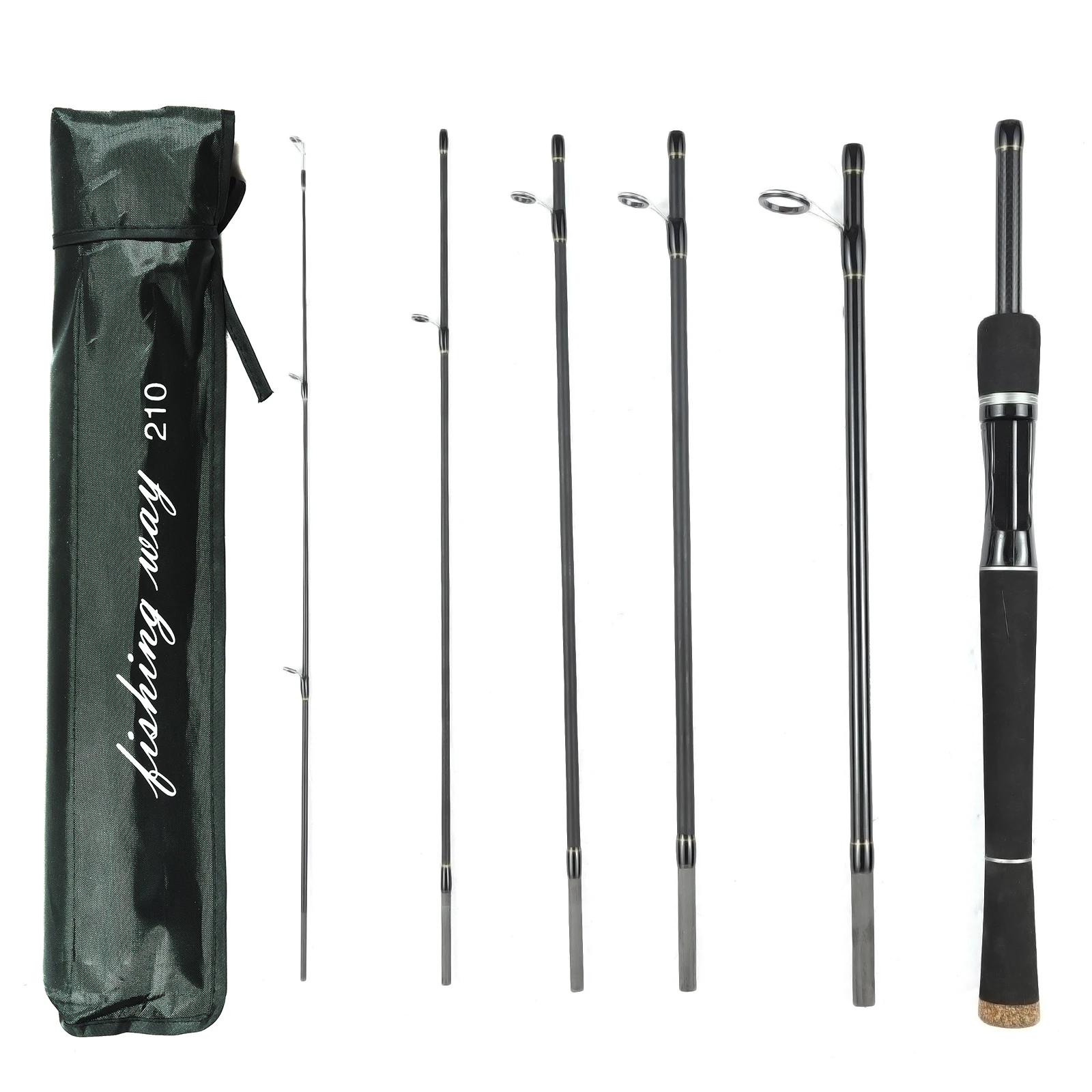 

6 Piece Fishing Poles Ultralight Spinning/Casting Rod Travel Fishing Rod Fishing Equipment with Storage Bag