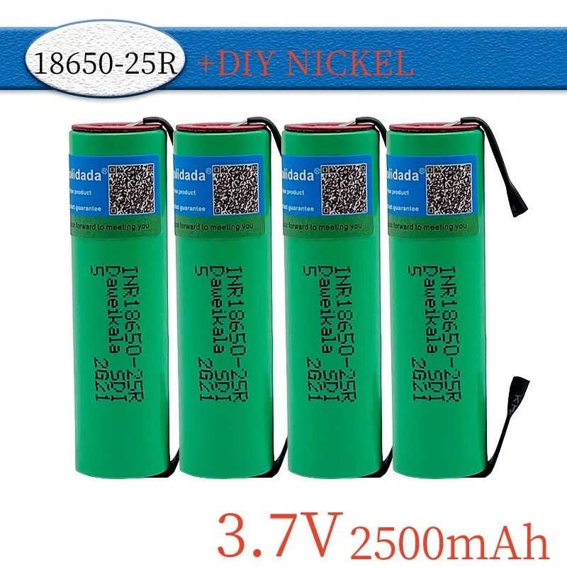 

100% original 18650 lithium ion INR 3.7V 2500mAh, discharge 20A strong light flashlight, screwdriver rechargeable battery