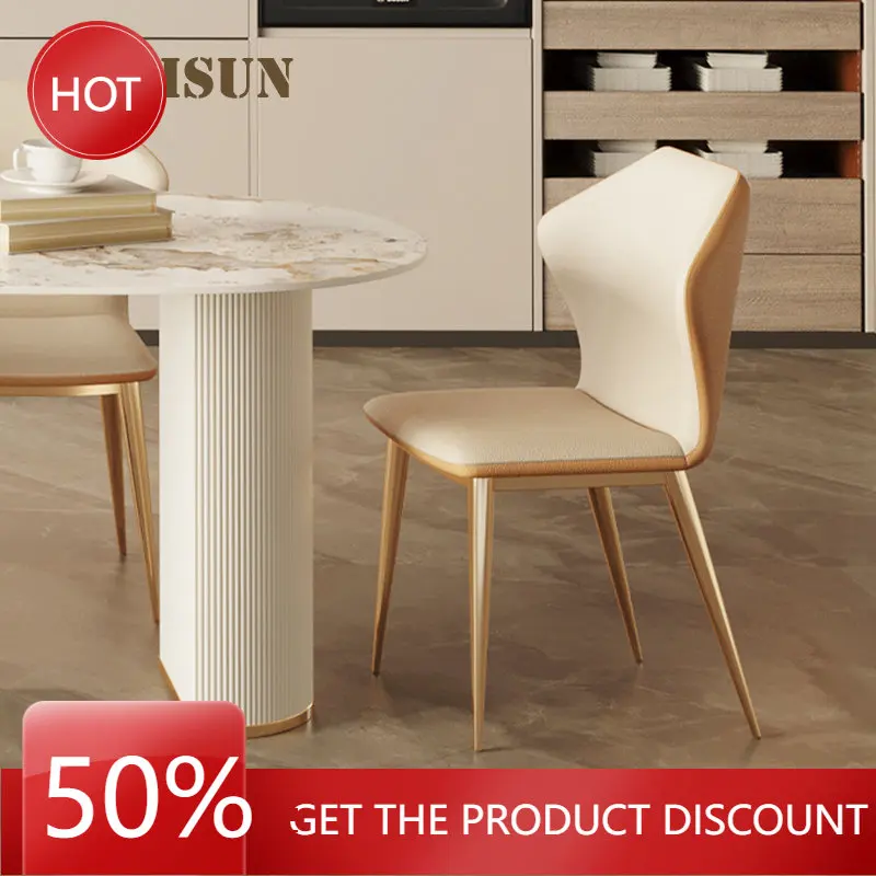 

Итальянский светильник роскошный обеденный стул из искусственной кожи с подлокотником и металлическими ножками из нержавеющей стали, дизайнерская мебель для ресторана