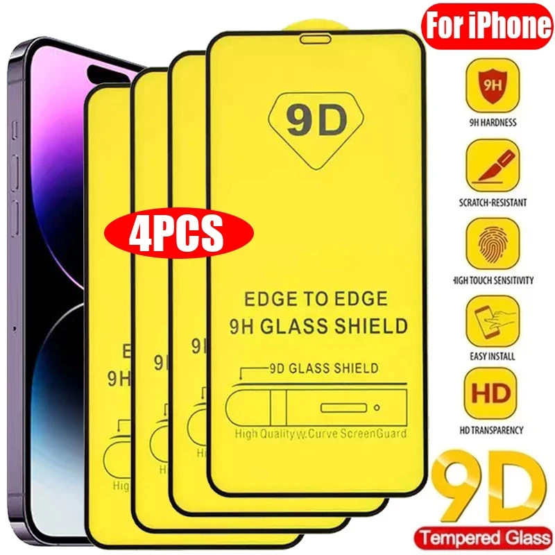 

Защита экрана для iphone 14 pro max, закаленное стекло 9D для iphone 13, 12, 11, X, XS, 8 Plus, Pro Max Mini, 14 pro max