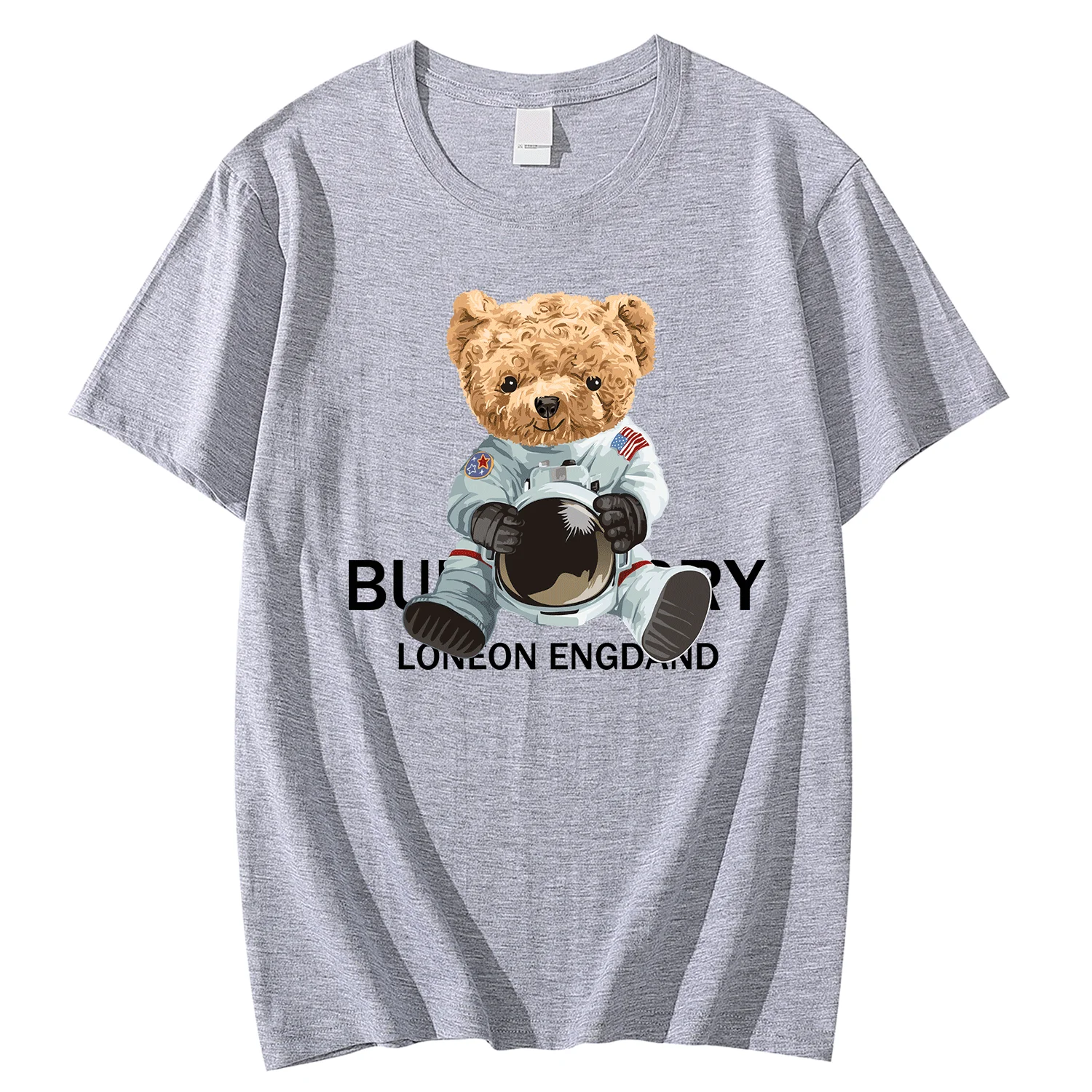 

Oversized T Shirt For Men's High Quality Hip Hop T-shirt Vintage Street Fashion Luxury BearPrint Short Sleeve Top Free Shipping