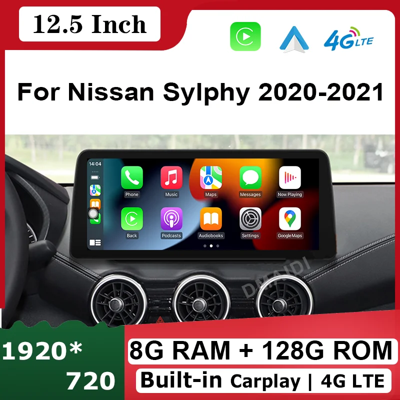 

12.5inch Android 12 8+128G Car Multimedia Player Radio GPS Navigation CarPlay Touch Sceen for Nissan Sylphy 2020 2021