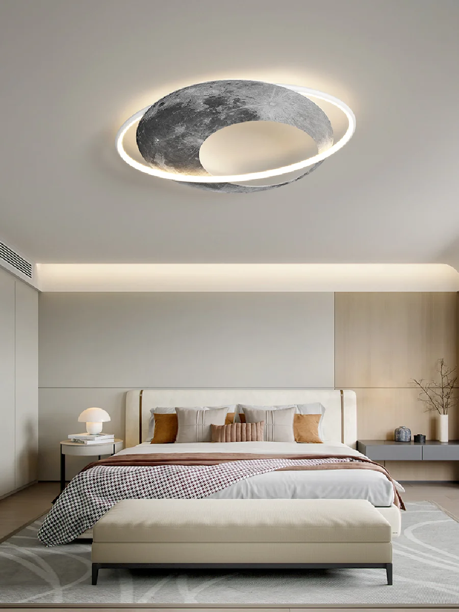 

Bedroom lamp high-end simple and exquisite room lamp moon starry sky black and white gray wabi-sabi ceiling lamp