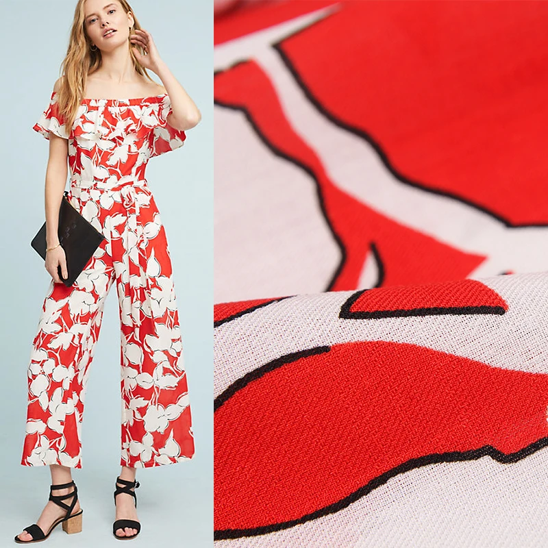 Ткань из полиэстера и льна с принтом одежда детская ткань сделай сам ткани на