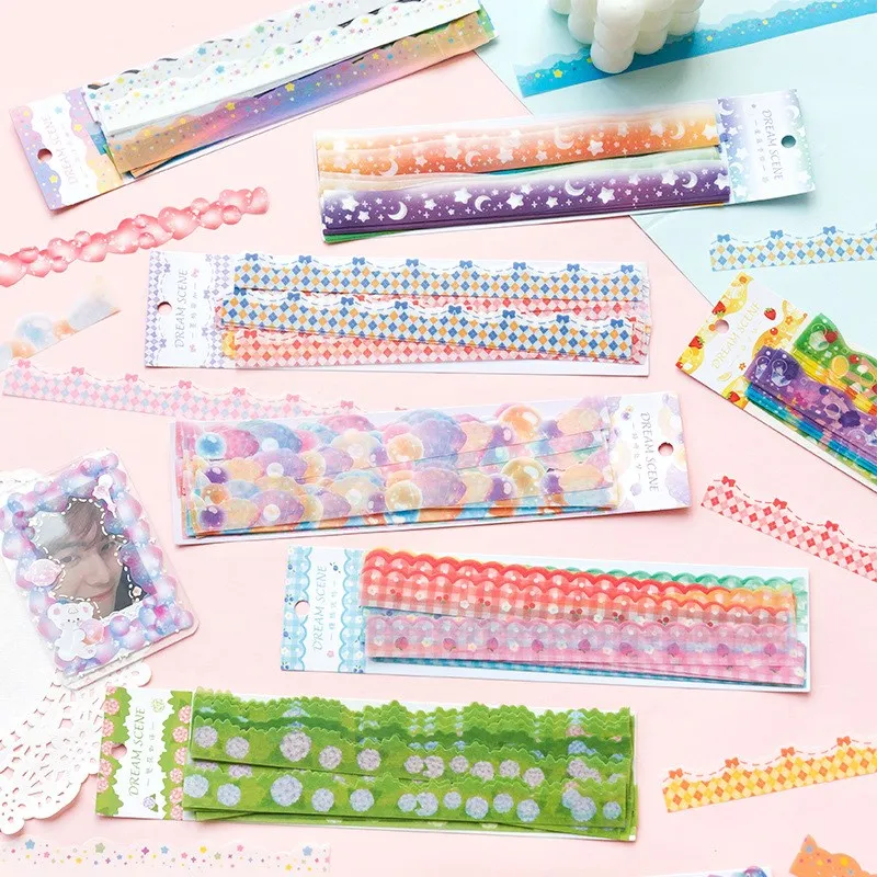 

Kawaii Cartoon Lace DIY Washi Tape Scrapbook Diary Scene Photo Frame Decor Cute Stickers School Stationery