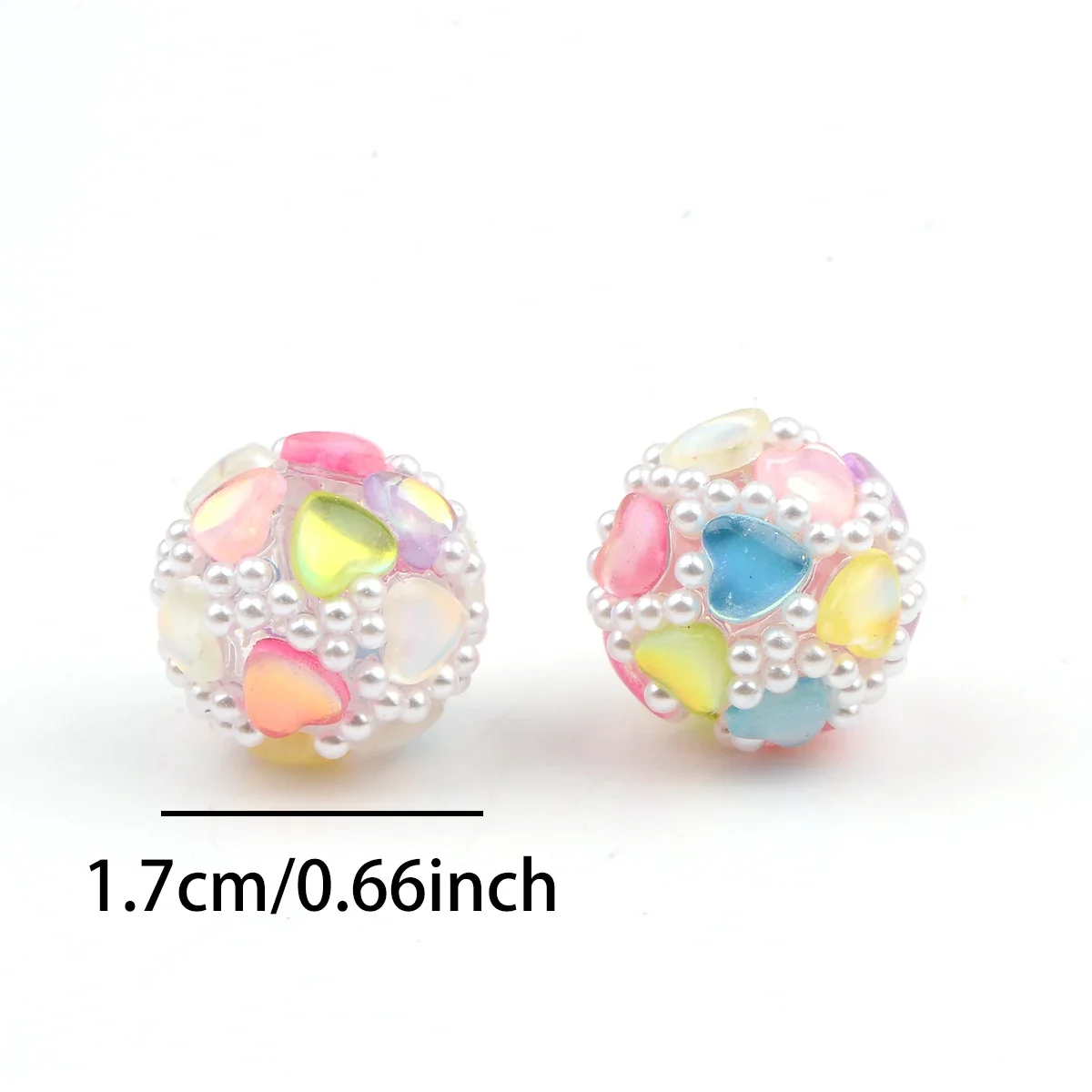 4 шт. креативное сердце с маленькими цветочными шариками из АБС-пластика круглые