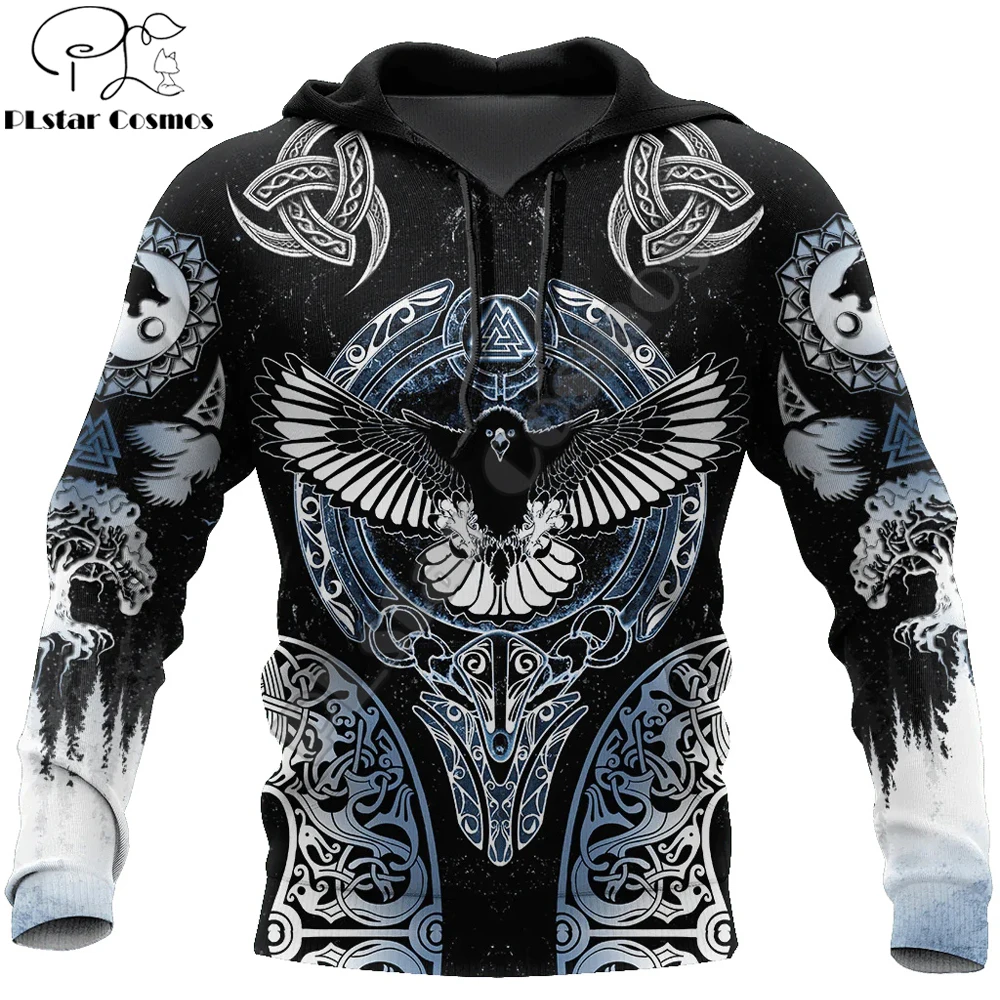 

PLstar Cosmos Viking tattoo 3D All Over Printed Mens hoodies & Sweatshirt Autumn Unisex zipper Hoodie Casual Sportswear DW909