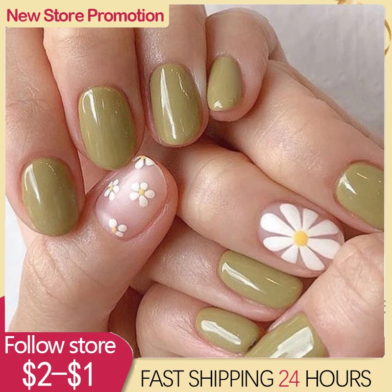 

Ins Styles Waterproof Peelable Nail Sticker Full Cover Fashion Nail Decals DIY Nail Strips Fresh Summer Artificial Fake Nails