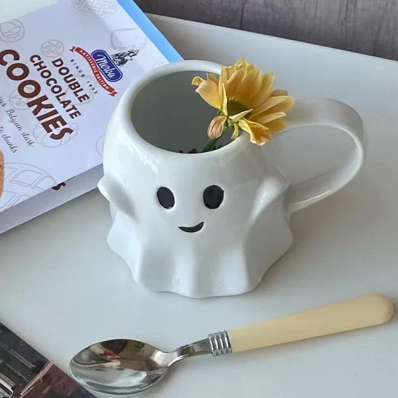 

Мультяшная кружка на Хэллоуин, керамическая чашка с милым призраком, эльфом, кружка, чашка для воды, кофейная чашка, чашка для молока, сока, н...