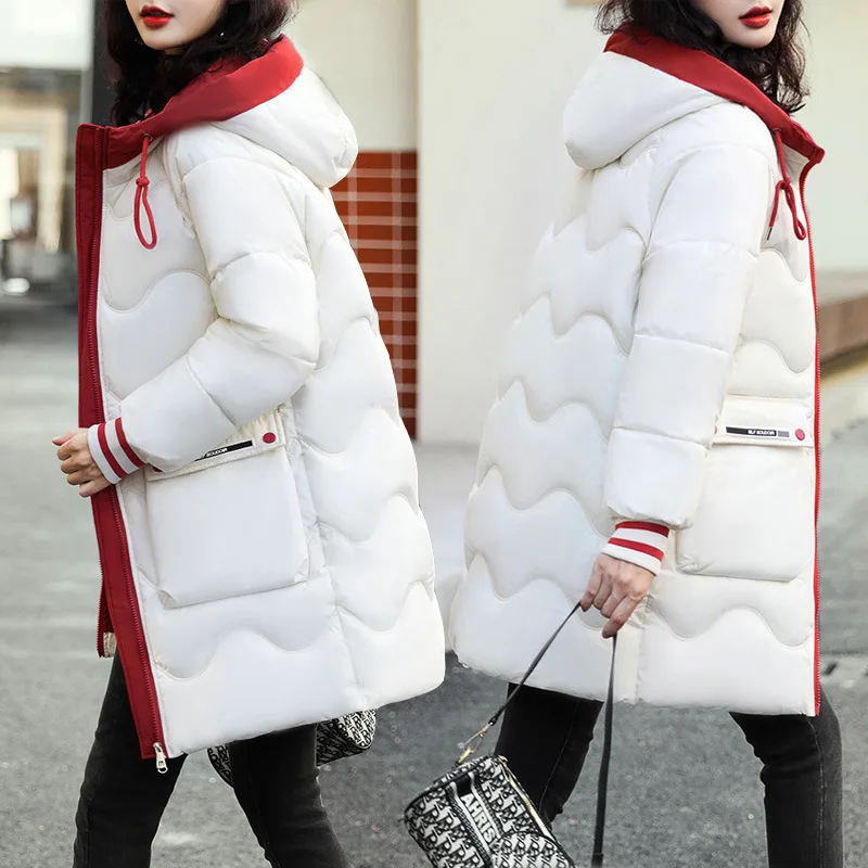 2022 New Down Jackets Female Winter Coat Women's Parkas Hooded Warm Winter Jacket Coat Cotton Padded Jacket -4XL