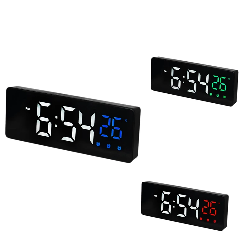 

Цифровой будильник, переносной прикроватный столик для путешествий с USB, светодиодные часы, дисплей температуры, Повтор сигнала для спальни...