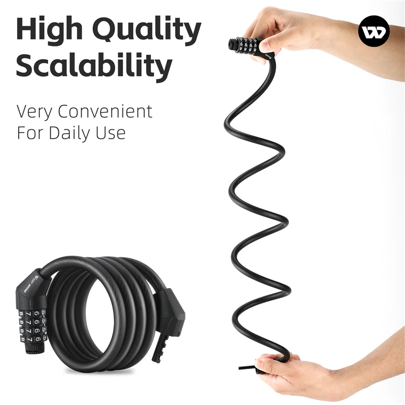 Замок для велосипеда противокражный стальной трос с 4-значным паролем