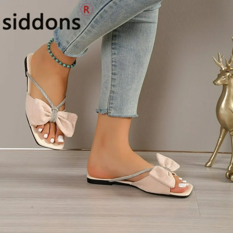 Summer new women's sandals bow non-slip home shoes light slippers 2023