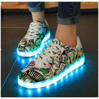 size 30 46 usb charger glowing sneakers womensmens couples 7 colors luminous sneakers kids led slippers luminous sneakers x0080