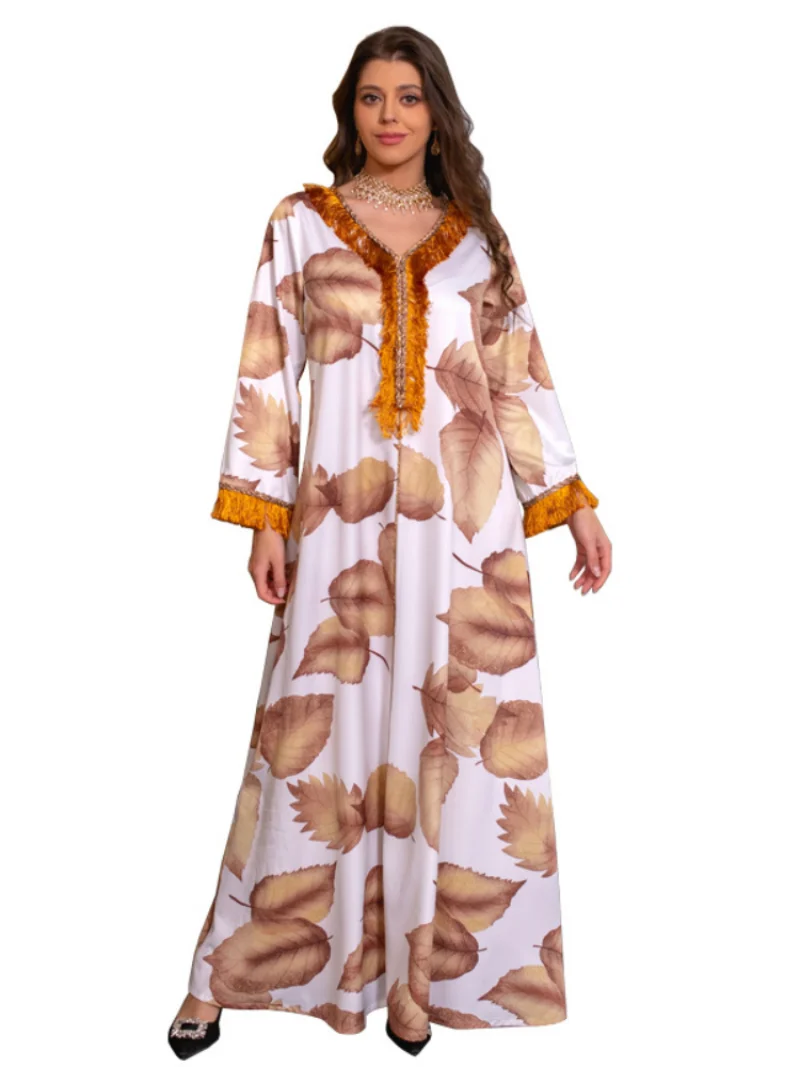 Turkey Muslim Abaya Women Maxi Dress Feather Kimono Elbise Morocco Kaftan Long Party Dresses Ramadan Vestidos Arabic Islamic