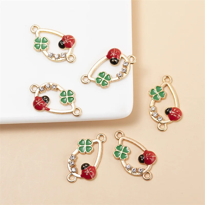 YEYULIN 10 шт./лот смешанный стиль Божья коровка четырехлистный клевер сердце шармы