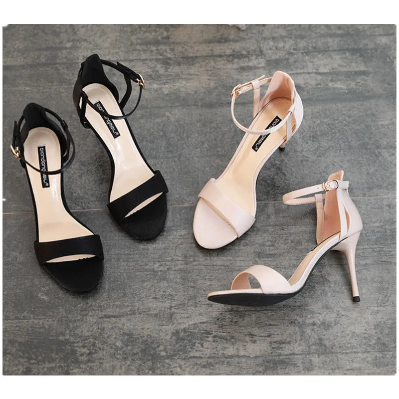 New Arrival 2022 Women's Stiletto High Heels Shoes Women's Open Toe High Heels Dress Wedding Party Elegant Heeled Sandals X0118